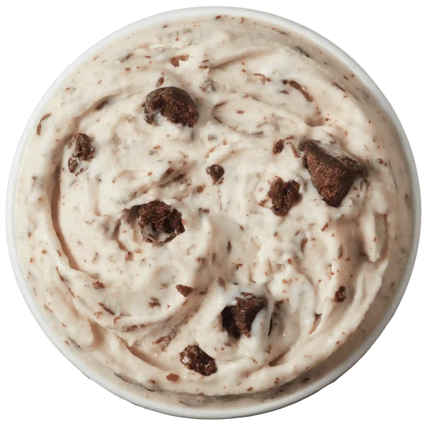Crema de Avellana Brownie Blizzard de DQ con cuchara roja.
